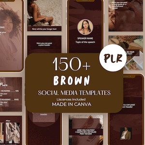 150+ Brown Canva Instagram Template, Social Media Templates, Instagram Templates for Business, Instagram Templates Canva, Instagram Posts