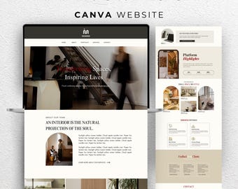 Modello di sito web per interior design / Portfolio di interior designer / Sito web Canva per arredatore d'interni, interior designer / Architetto, agente immobiliare
