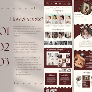 Portfolio Website Template Social Media Manager Website Canva Template Creative Website Template SMM Presentation Editable Portfolio Website image 7