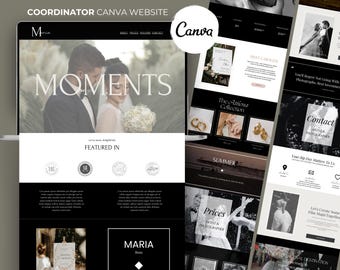 Modèle de site Web de coordinateur de mariage, conception de site Web de planificateur de mariage, thème élégant de planificateur d'événement, site Web d'événement de mariage et photographie