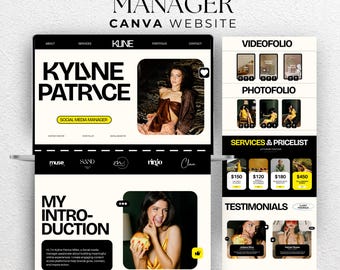 Canva Website Template Social-Media-Manager Aesthetic Modern Influencer UGC Landing Page Content Ersteller Trendy Portfolio Marketing One Page