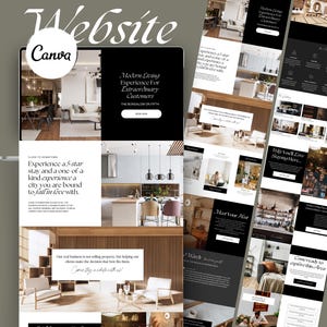 May include: Website design for a real estate company featuring images of modern interior design with the text "Modern Living Experience for Extraordinary Customers" and "The Bungalow on Fifth".