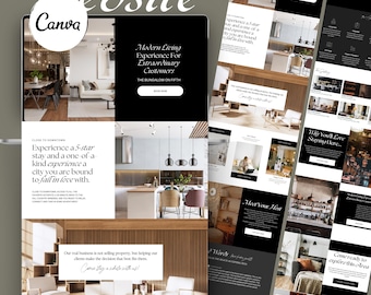 May include: Website design for a real estate company featuring images of modern interior design with the text "Modern Living Experience for Extraordinary Customers" and "The Bungalow on Fifth".