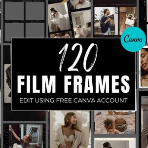 120 FILM FRAME BUNDLE Canva | instant film, stories template instagram, film negative border, film strip, kodak borders