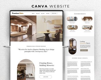 Interior Design Website Template | Interior Designer Portfolio | Interior Decorator, Interior Designer Canva Website | Architect, realtor