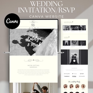 Editable Wedding Website | Canva Template | DIY Digital Invitation, Program Details, RSVP, Wedding Timeline of Events, Wedding Invitation