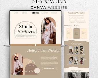 Plantilla de sitio web de portafolio Plantilla de sitio web de Canva Plantilla de sitio web de Canva Plantilla de sitio web creativa Presentación de Canva Sitio web de portafolio editable