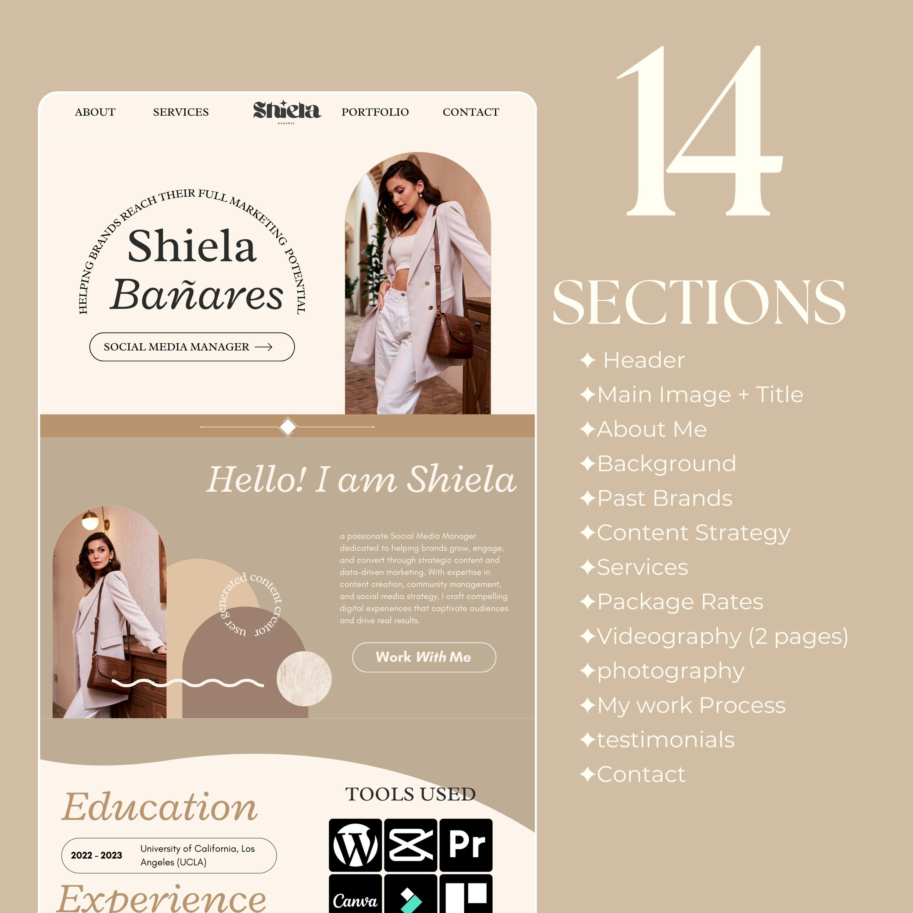 Portfolio Website Template Canva Template Website Canva Template ...