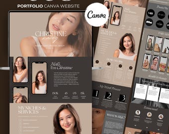 Canva Website Template Social Media Manager Portfolio Instagram Marketing UGC Content Creator Landing Page