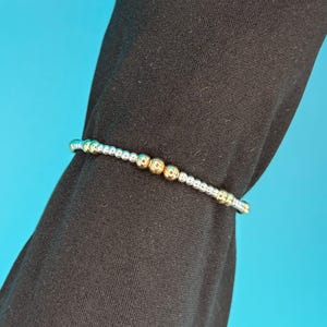 Two-Tone Beaded Bracelet: Sterling Silver & 14k Gold-Filled