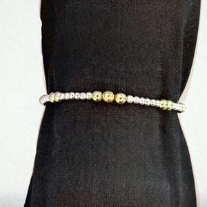 Two-Tone Beaded Bracelet: Sterling Silver & 14k Gold-Filled