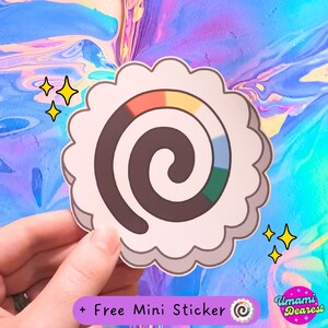 Disability Pride Narutomaki (Fish Cake) Stickers | glossy or holo | waterproof | 3 sizes | cute chibi anime food nerd | kawaii IYKYK otaku