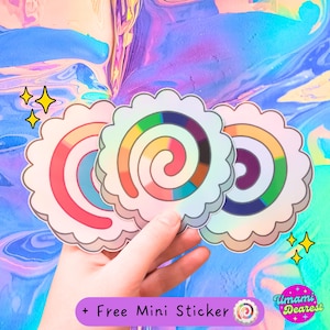 Stickers Narutomaki (gâteau de poisson) Pride | brillant ou holographique | étanche | 3 tailles | Nourriture mignonne d'anime de chibi | IYKYK LGBTQ+ otaku, fierté de nerds kawaii