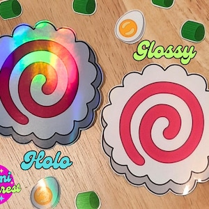 Stickers Narutomaki (gâteau de poisson) | brillant ou holographique | étanche | 3 tailles | Kawaii inspiré de la nourriture d'anime mignon | IYKYK fierté de nerd otaku