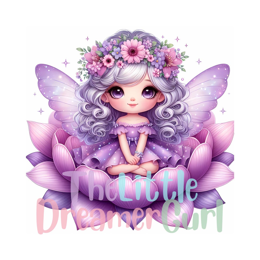 Whimsical Purple Fairy Clipart PNG, Magical Fantasy Digital Art Bundle ...
