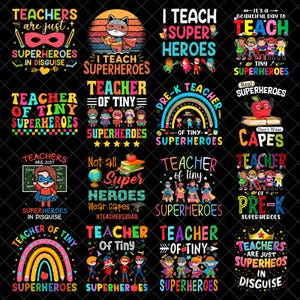 Teacher of Tiny Superheroes Png bundle, I teach Tiny Superheroes Png, Teacher&#39;s day Png,Png for Teacher,Elementary Teacher Png,Funny Teacher