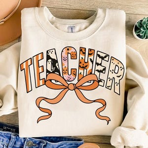 Teacher Halloween Png, Preppy Halloween Teacher Pencil Png, Trick or Teach Png, Halloween Png, Teacher Ghost Shirt Png, Halloween Shirt Png