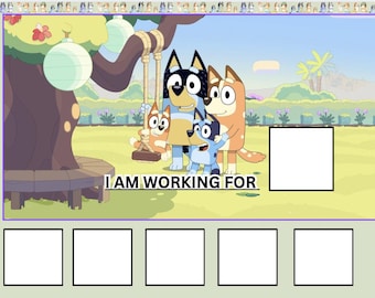 Bluey Token Board for Kids | Printable Behavior Chart with 8 Tokens | ABA Reward System | Autism & Classroom Resource