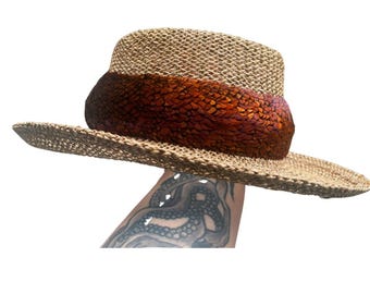 Double Thick- Pheasant Feather Hat Band Lei Hulu 