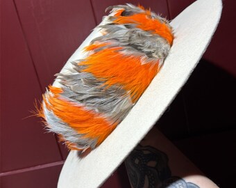 Hawaiian Feather Lei Handmade Lei Kamoe of Dyed Goose Shadowbox