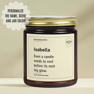 Big Glow Scented Candle, Motivational Quote, Personalized Birthday Present, Custom Gift For Her, Affirmation, Empowerment, Mental Health