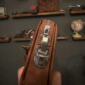 Lockable Leather Wristlet Clutch - Personalized Password Wallet