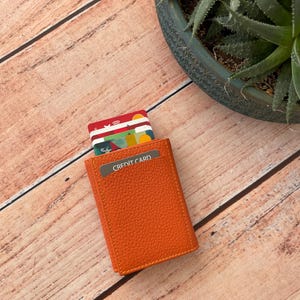 Porte-cartes de crédit pop-up en cuir personnalisé pour homme et femme