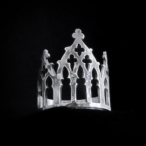 Sterling Silver Gothic Ring - Medieval Cathedral Arch Doors - PORTAL REMAINS