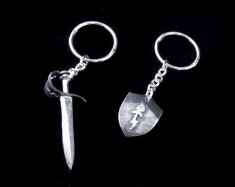 Sterling Silver Sword and Shield Single or Pair of Earrings - Medieval Knight Rose Armour - HOUSE OF THORN