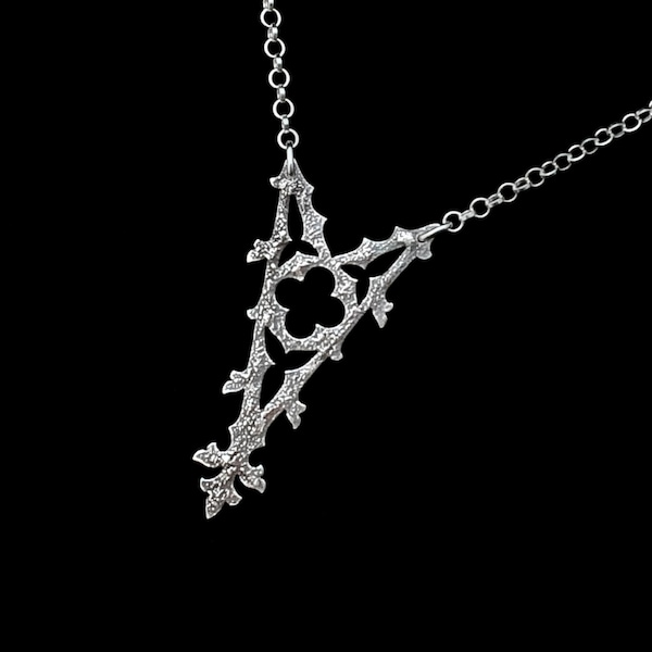 Sterling Silver Cathedral Necklace - Medieval Gothic Finial Pendant - HAUNTED SPIRE