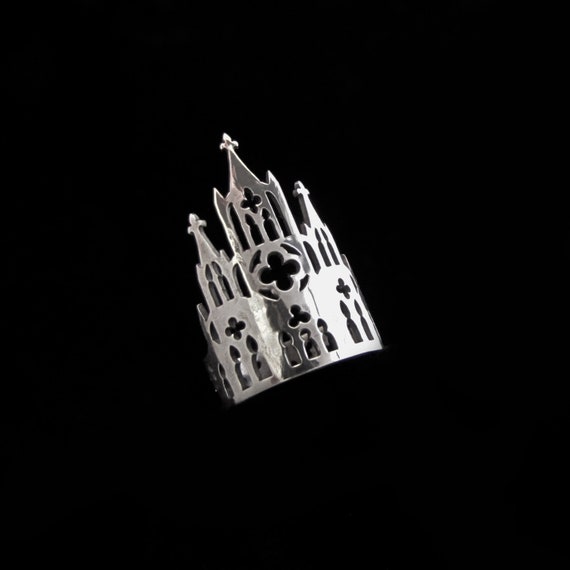 Sterling Silver Cathedral Ring Medieval Gothic Architecture | Etsy