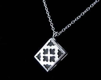 Sterling Silver Miniature Book Necklace - Replaceable Paper Pages Notebook Pendant - POCKET CHRONICLE