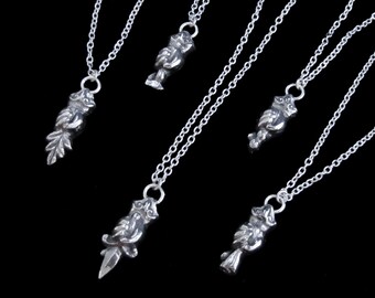 Silver Hand Necklace - Personalised Profession or Personality Charm - MEDIEVAL MANICULE