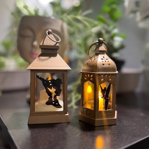 gold LED Peter Pan and tinkerbell inspired lantern