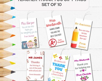 Editable Teacher Gift Tags, Teacher Appreciation Week, End of School Teacher Gift, Teacher Thank You Tags, Back to School Student Labels
