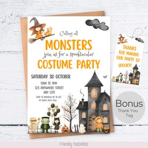 Halloween Party Invitation, Kids Halloween Party Invitation Template, Calling All Monsters Invitation, Editable Halloween Invitation, Canva