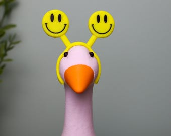 3d Printed Smiley Headband for Porch Goose & Desk Goose | Headband Only | (goose not included)  four sizes, 1in(S), 1.5in(M), 3in(L) 3.5(XL)
