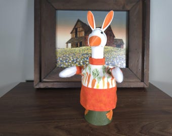 Ensemble d&#39;oie de bureau de 7 po. avec ailes mobiles ou tenue uniquement | Tenue de Pâques aux carottes| Serre-tête orange avec oreilles de lapin | (oie vendue séparément)