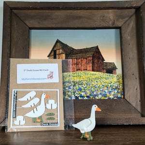 Tarjeta de kit Desk Goose de 3", divertida para todos, ¡se ensambla a presión! / White Goose / Impresa en 3D con filamento PLA
