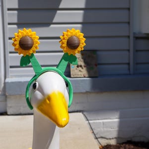 3d Printed Sunflower Headband for Porch Goose & Desk Goose | Headband Only | (goose not included)  four sizes 1in(S) 1.5in(M) 3in(L) 3.5(XL)