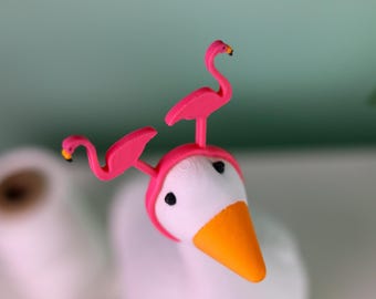 Pink Flamingo Headband for Goose, 3D Printed, Porch & Desk Decor, Eco-Friendly