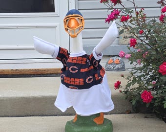 Chicago Bears Porch Goose Outfit; Football Jersey and Helmet and Posable Wings