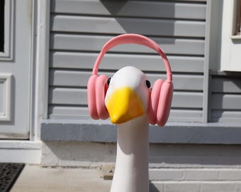 Headphones for Goose, Pink, Blue, 3D Printed, Porch & Desk Decor, Eco-Friendly