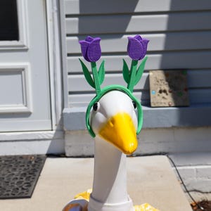 3d Printed Tulip Headband for Porch Goose & Desk Goose | Headband Only | (goose not included)  four sizes 1in(S) 1.5in(M) 3in(L) 3.5(XL)