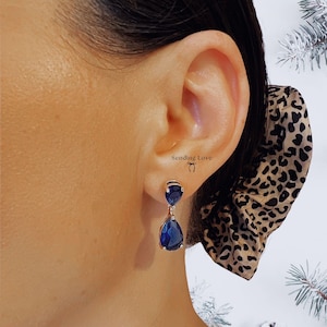 Blue Sapphire Earrings, September Birthstone, gift for Her, something blue gift, wedding earrings, wedding guest earrings, sapphire earrings