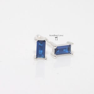 Sapphire stud earrings, sapphire earrings, dainty earrings, blue stud earrings, sapphire earrings gift for her, 925 silver stud earrings