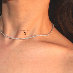 Diamond CZ tennis necklace, seeing silver tennis necklace, gold tennis necklace, gifts for her, necklaces for women, tennis necklace gifts