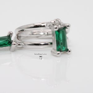 Emerald Necklace Earrings Set 18k Gold Plated 925 Silver Emerald Jewelry Gift for Wife Gift for Girlfriend Gift for Mom Mothers Day Gift Valentines Day Gift Birthday Gift Bridesmaid Gift Wedding Jewelry
