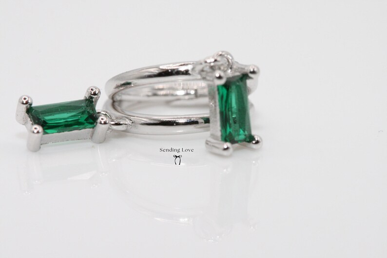 Emerald Necklace Earrings Set 18k Gold Plated 925 Silver Emerald Jewelry Gift for Wife Gift for Girlfriend Gift for Mom Mothers Day Gift Valentines Day Gift Birthday Gift Bridesmaid Gift Wedding Jewelry