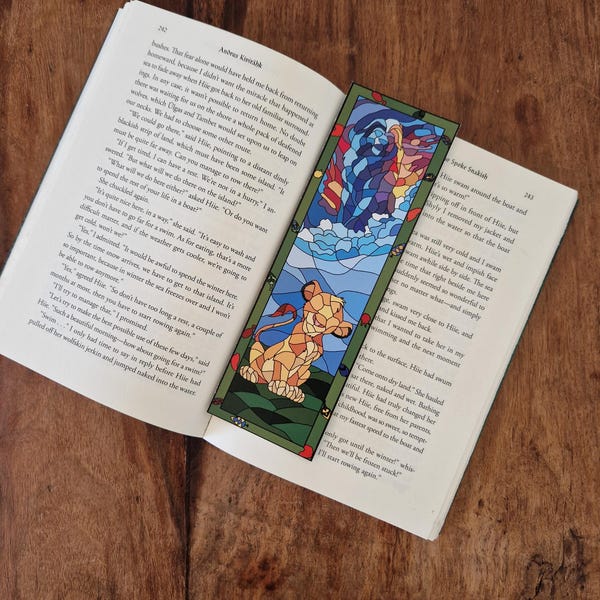 Simba Bookmark, Disney Lion King, Mufasa Clouds